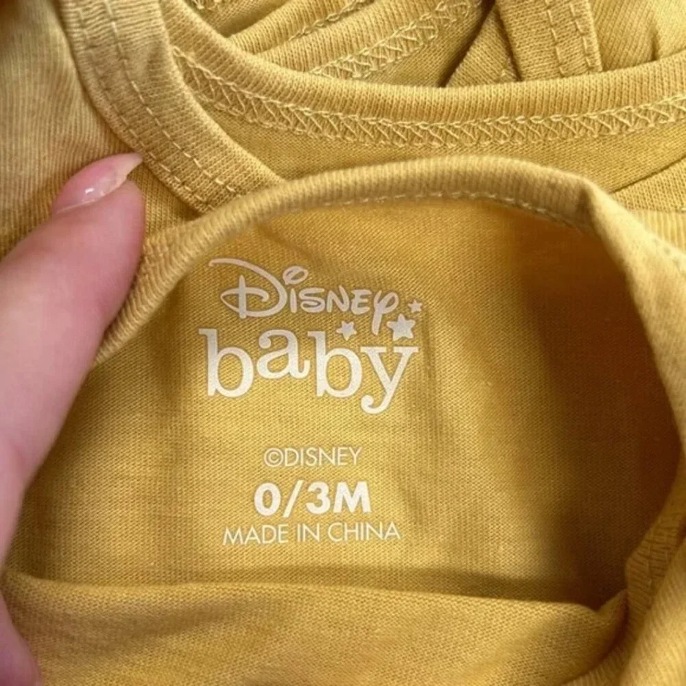 NWOT Disney Baby Peter Rabbit Bodysuit Yellow Bunny Short Sleeve Multiple Sizes